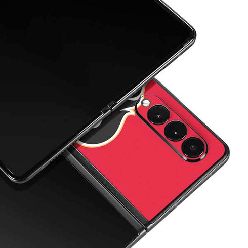 NHL Calgary Flames Solid Background Galaxy Z Fold3 5G Skin